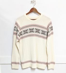 Vintage 1970s Sears sweater brown and cream size Large 42